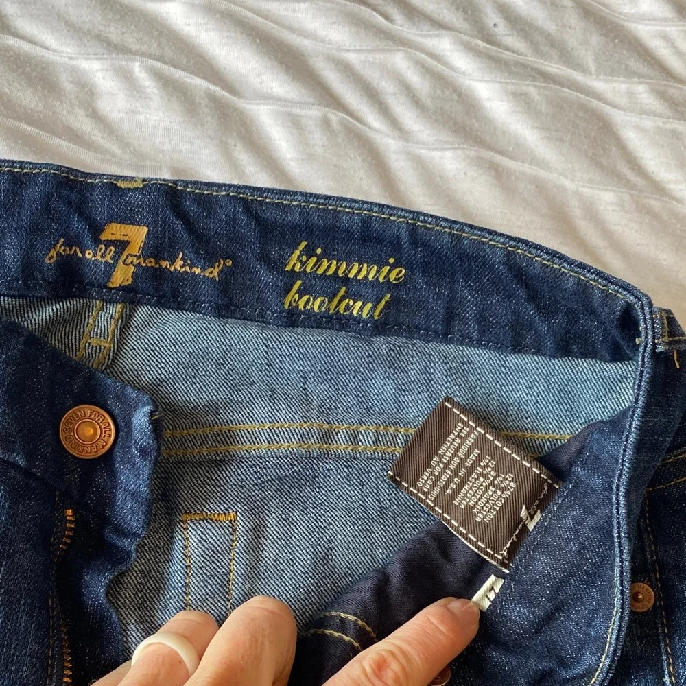 7 For All Mankind Dark Blue Kimmie Bootcut Jeans - Picture 2 of 6